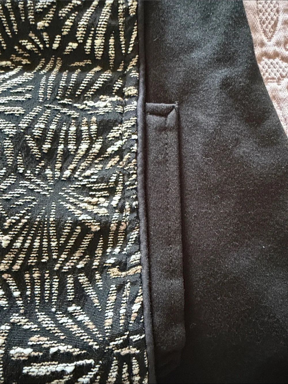 Christopher & Banks Black Floral-Pattern Zip Front Sleeveless Vest - Picture 5 of 6